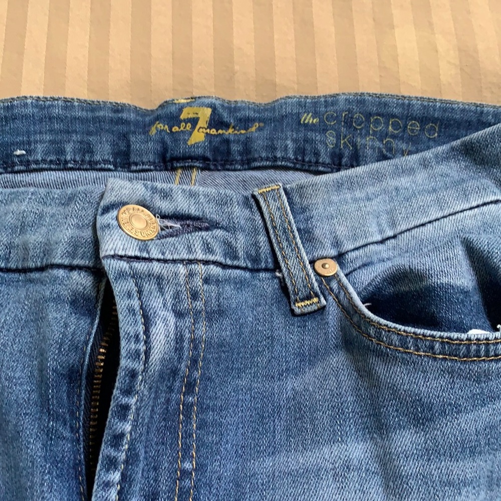 7 for all mankind cropped skinny jeans size 30